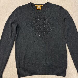 TORY BURCH Wool Sparkle Logo Sweater